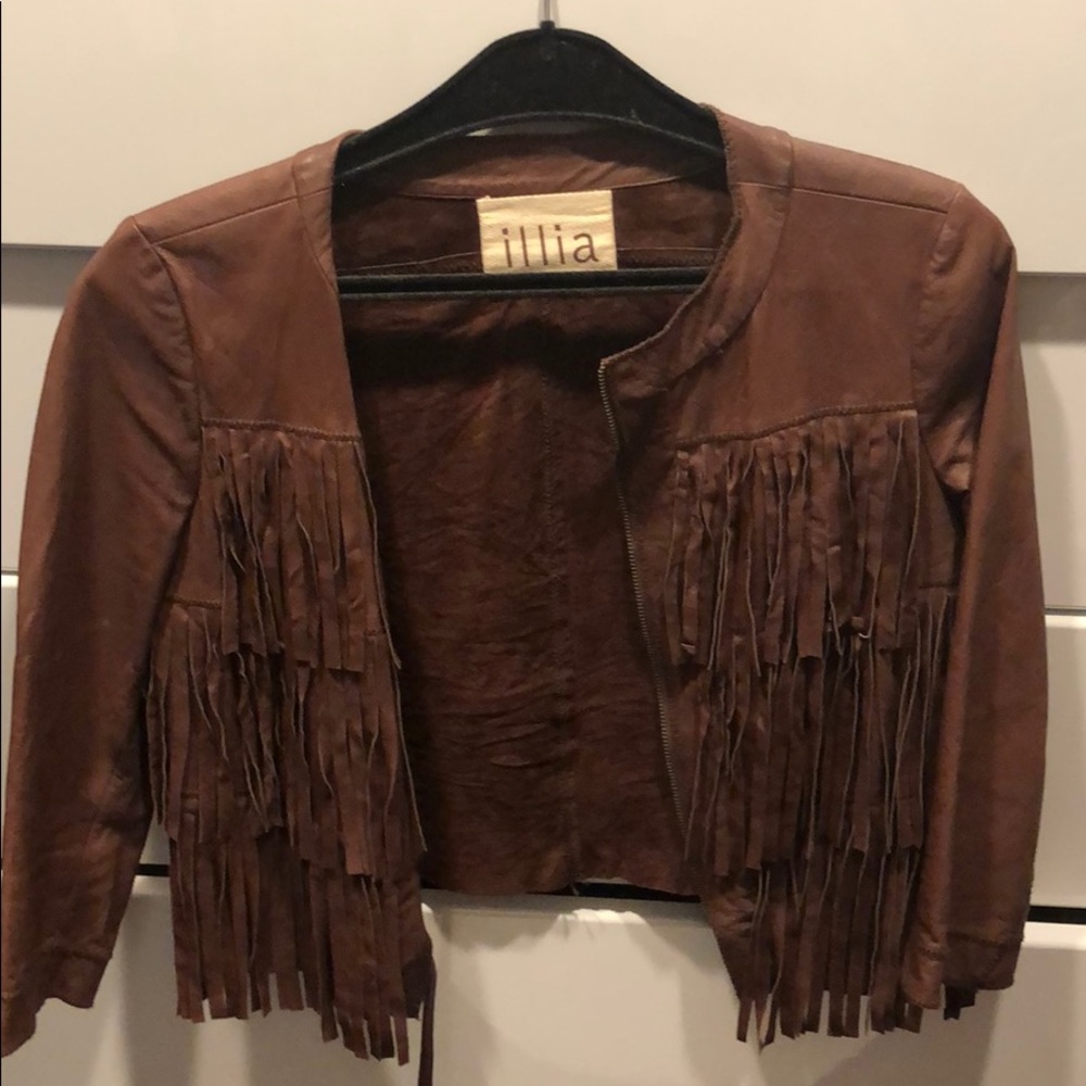 illia leather brown jacket